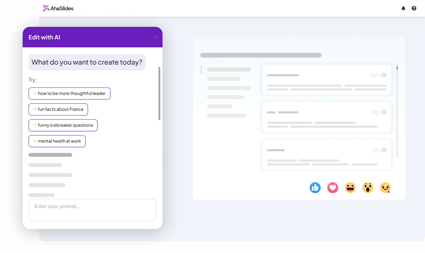 AhaSlides provides AI-Powered Features